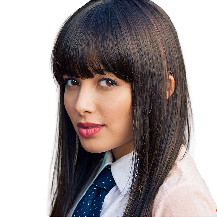 Long Hair With Bangs Png Bya21 PNG Image