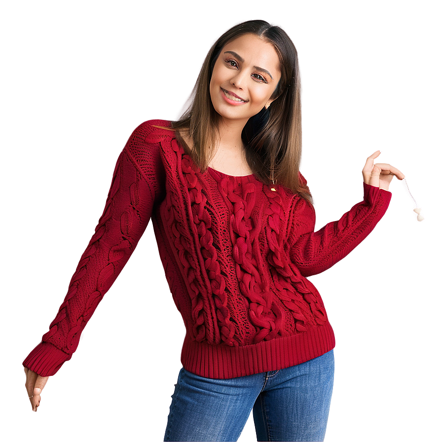 Long Sleeve Red Sweater Png Fny PNG Image