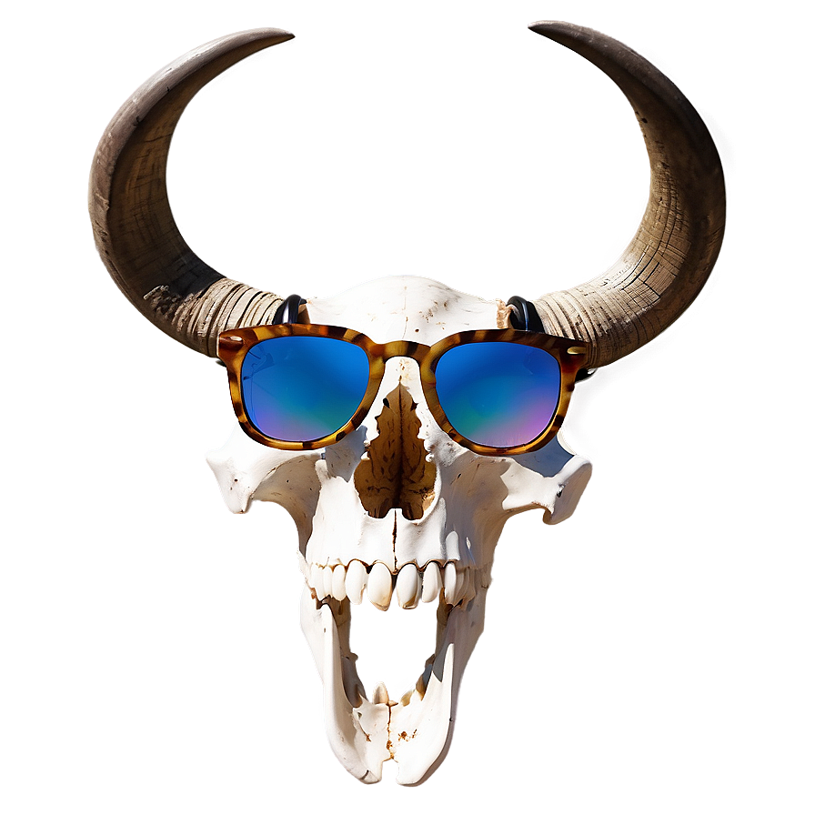 Longhorn Skull With Sunglasses Png 20 PNG Image