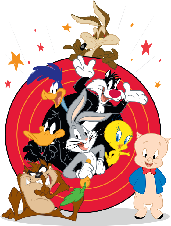 Looney Tunes Characters Spotlight PNG Image