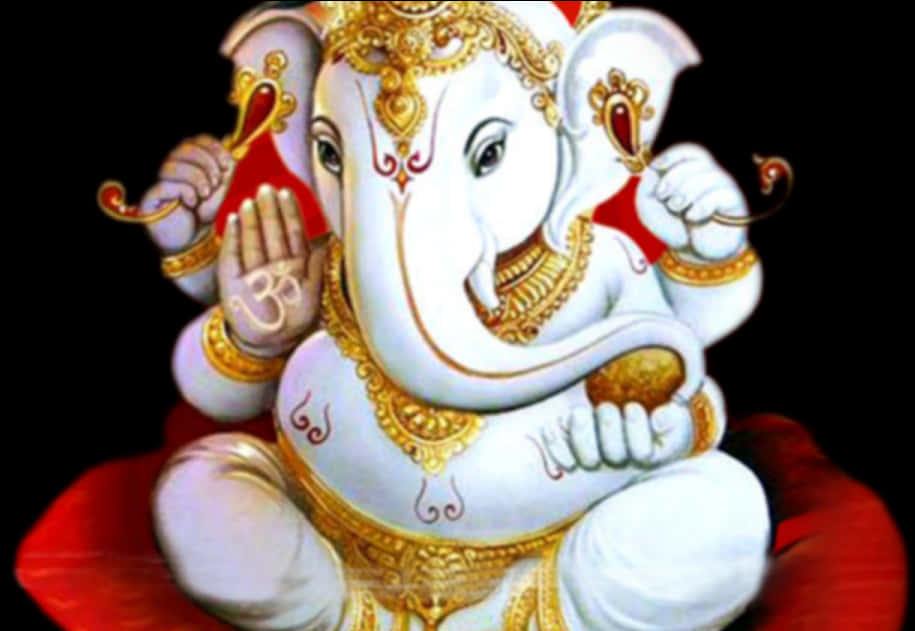 Lord Ganesh Artistic Representation PNG Image