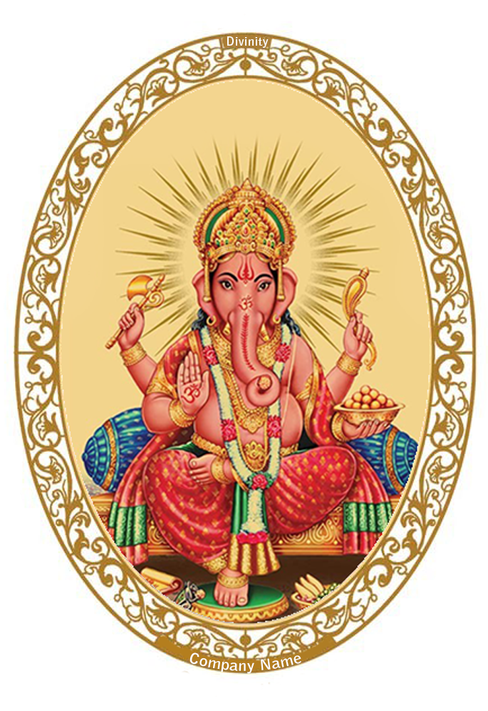 Lord Ganesha Traditional Artwork PNG Image