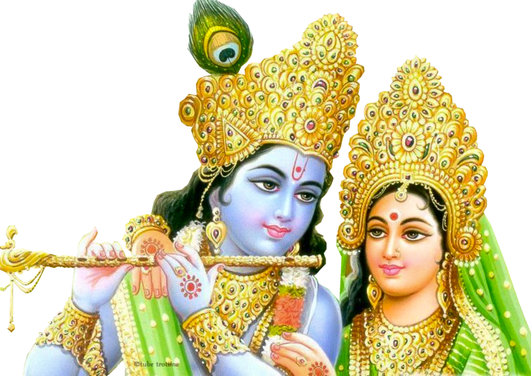 Lord_ Krishna_and_ Goddess_ Radha_ Traditional_ Artwork PNG Image