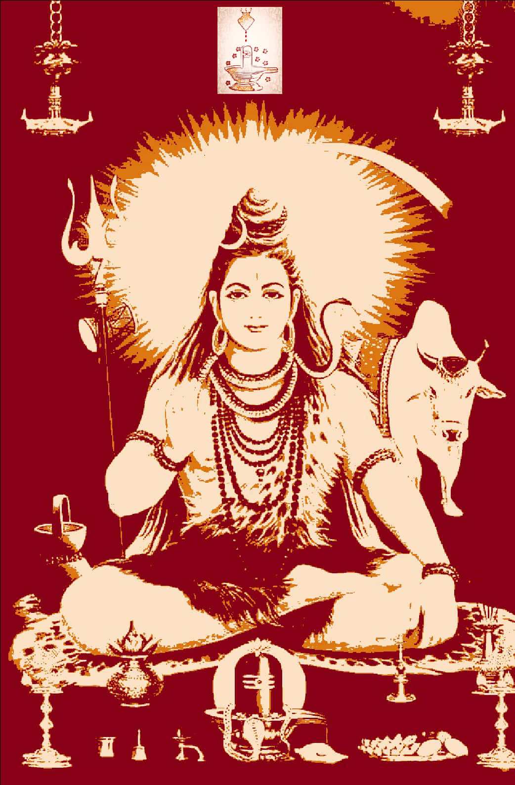 Lord Shiva Meditative Art PNG Image