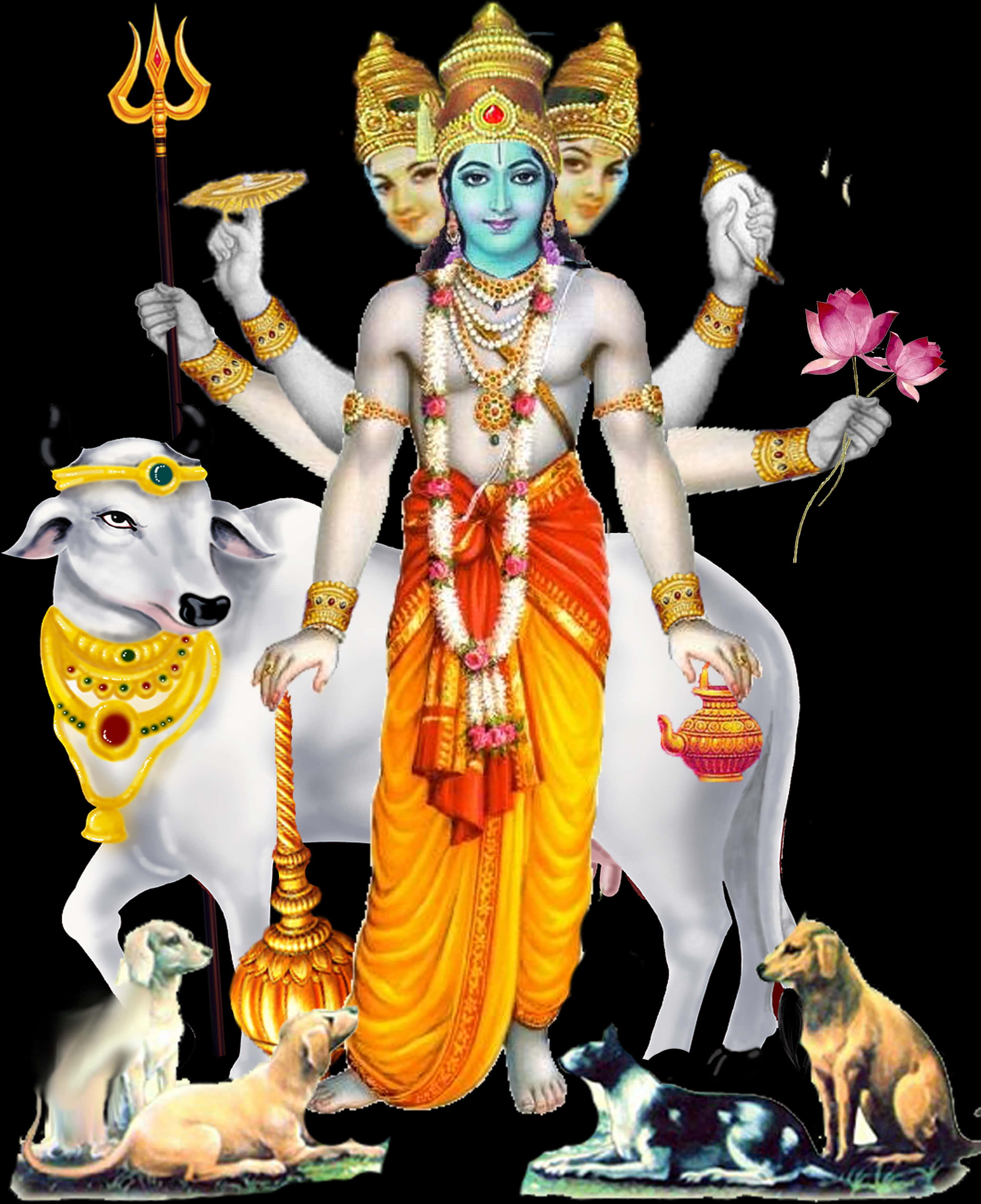 Lord Shiva Multi Armed Form PNG Image