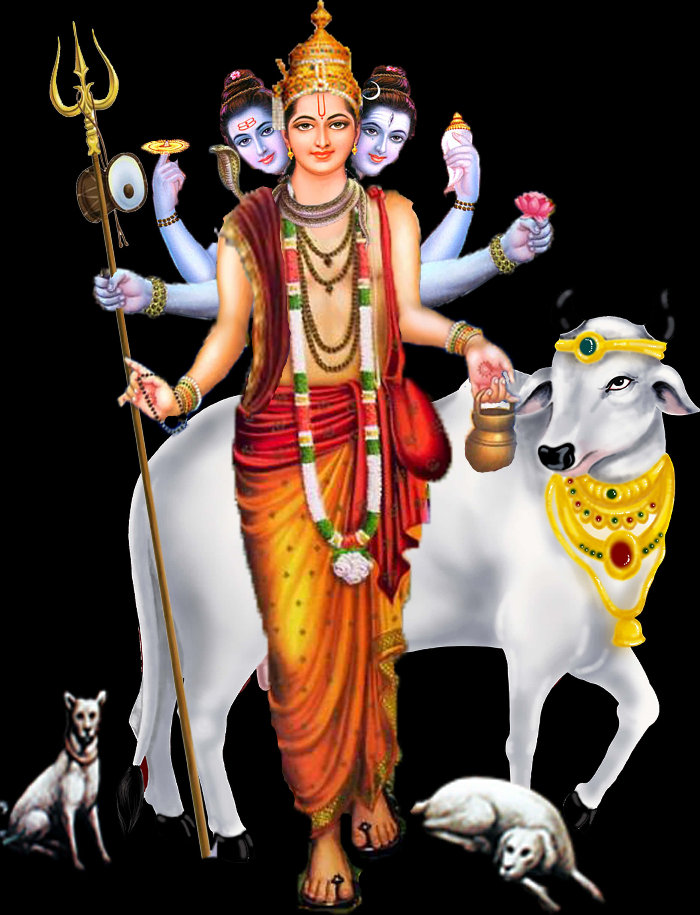 Lord Shiva Multifaceted Deity PNG Image