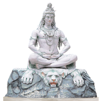 Lord Shiva Statue Meditation Pose PNG Image