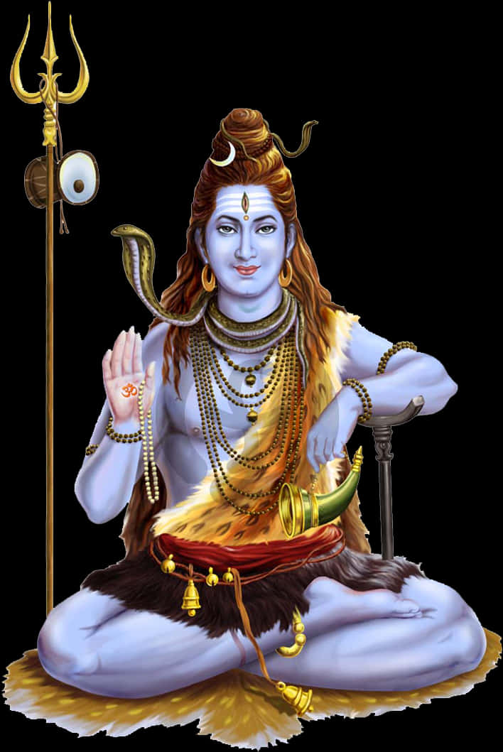 Lord Shivain Meditation PNG Image