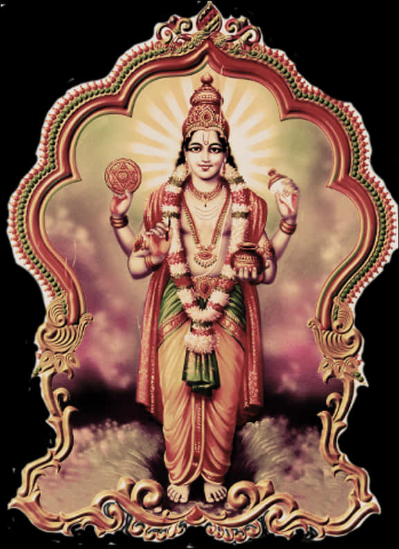 Lord_ Vishnu_ Traditional_ Artwork PNG Image