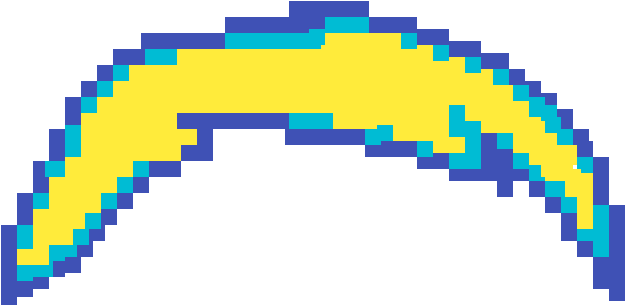 Los Angeles Chargers Logo Pixel Art PNG Image