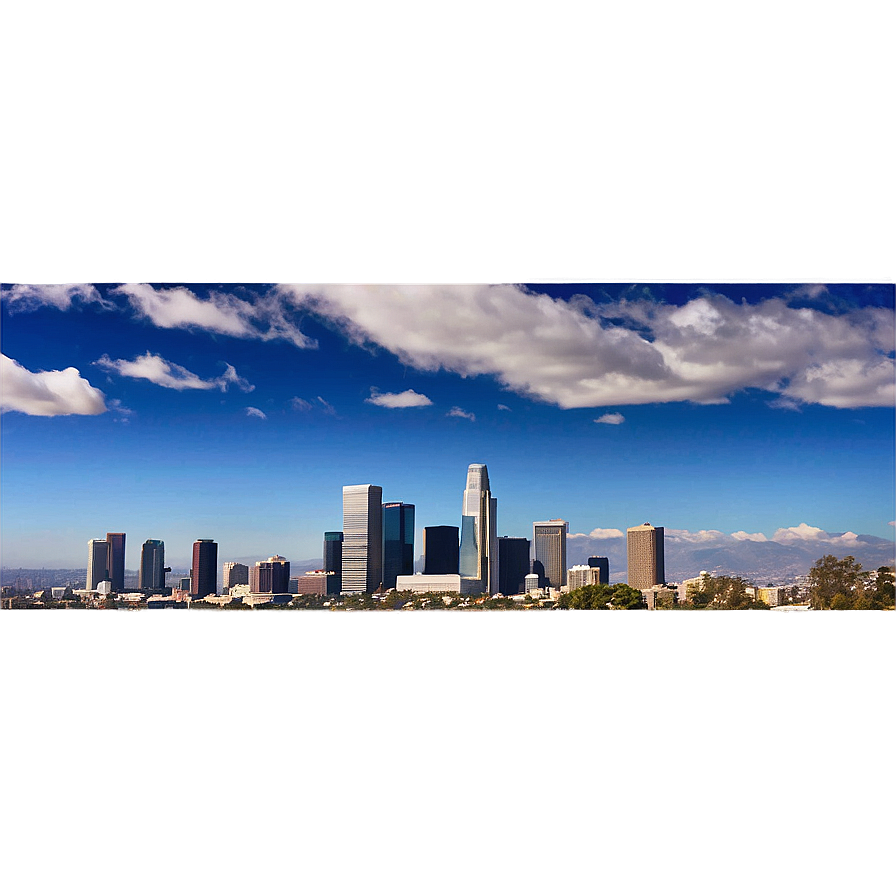 Los Angeles Skyline In Spring Png Kej PNG Image