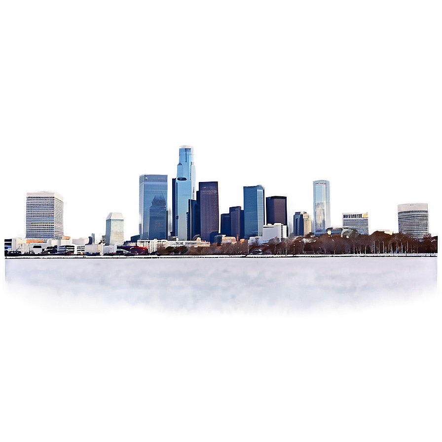 Los Angeles Skyline In Winter Png Cgl3 PNG Image