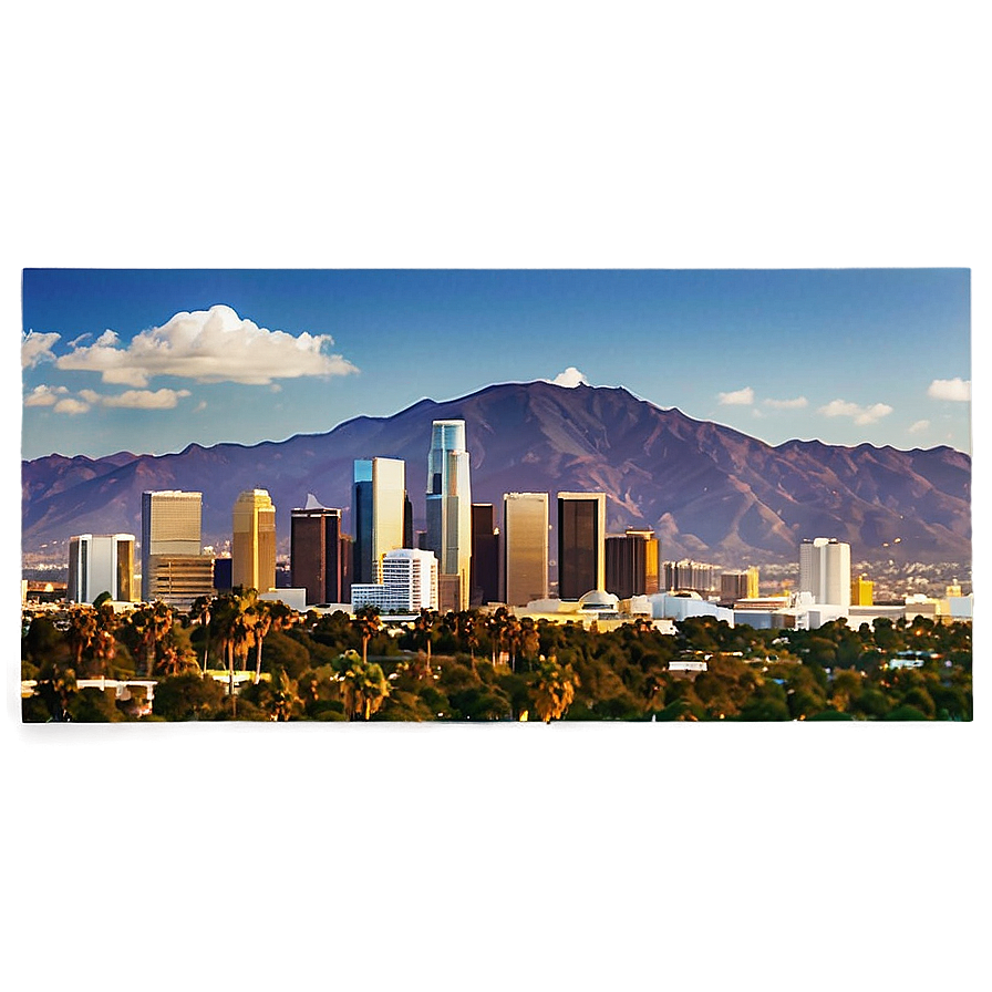 Los Angeles Skyline With Mountains Png Pcx73 PNG Image