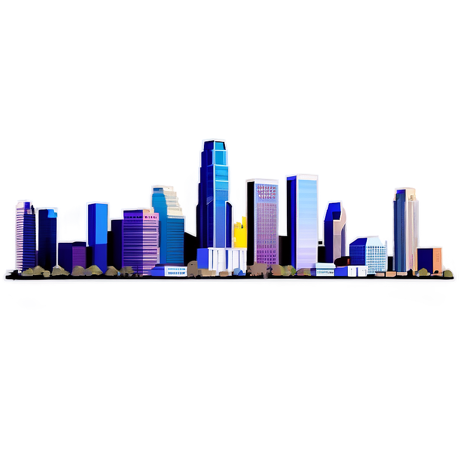 Los Angeles Urban Skyline Png Hrn PNG Image