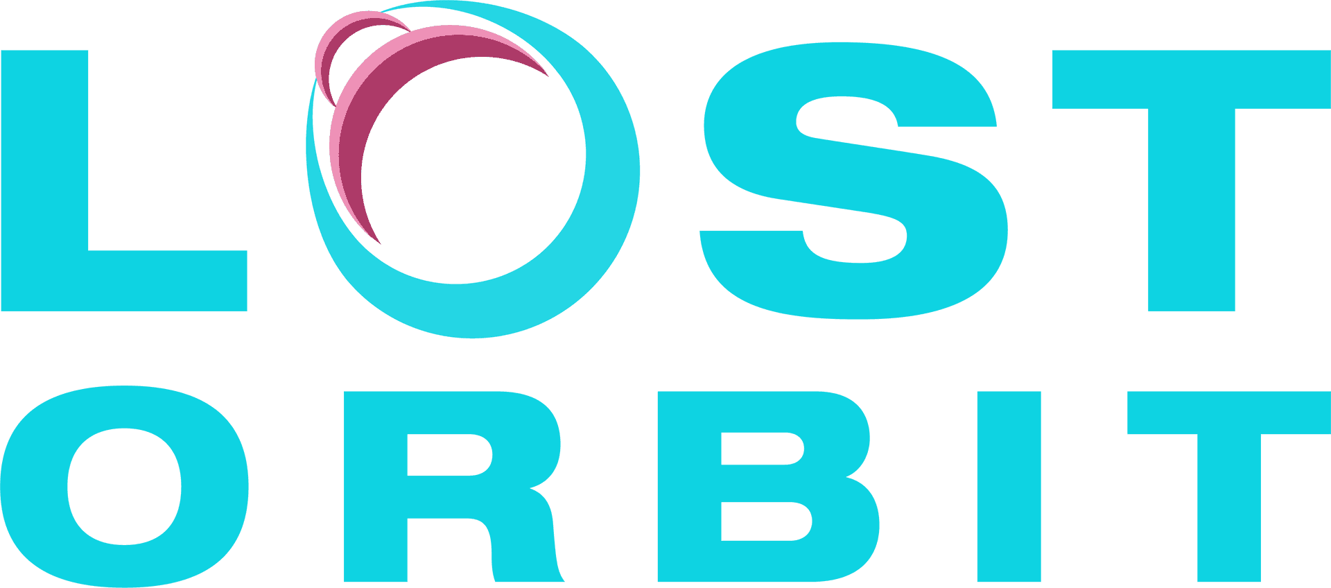 Lost Orbit_ Logo_ Turquoise Background PNG Image