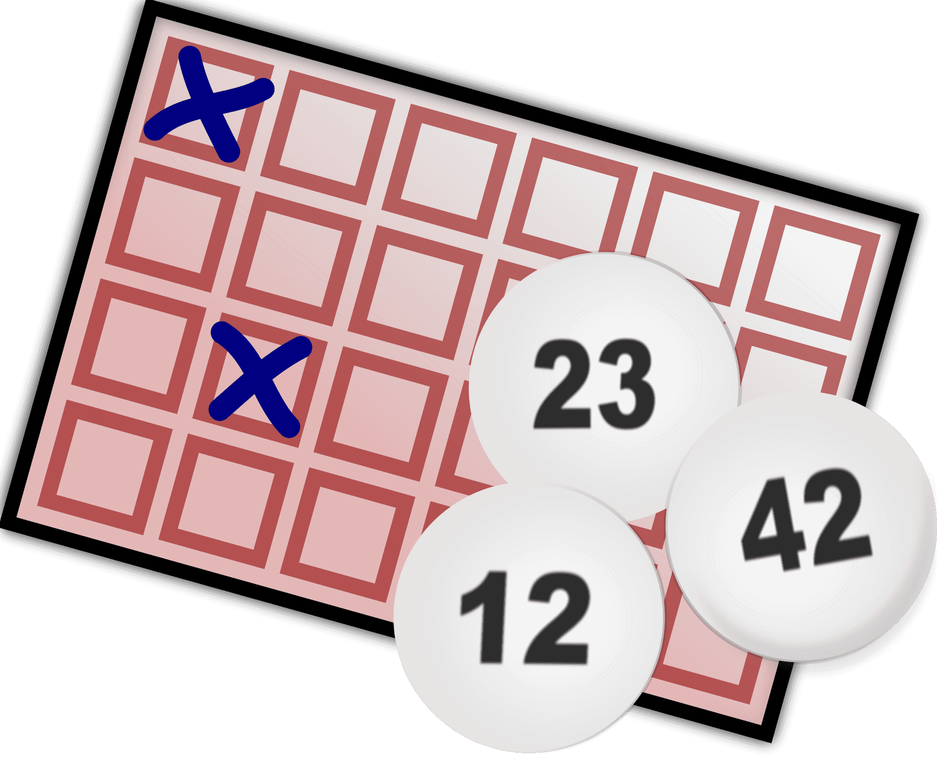 Lottery Ticketand Balls Graphic PNG Image