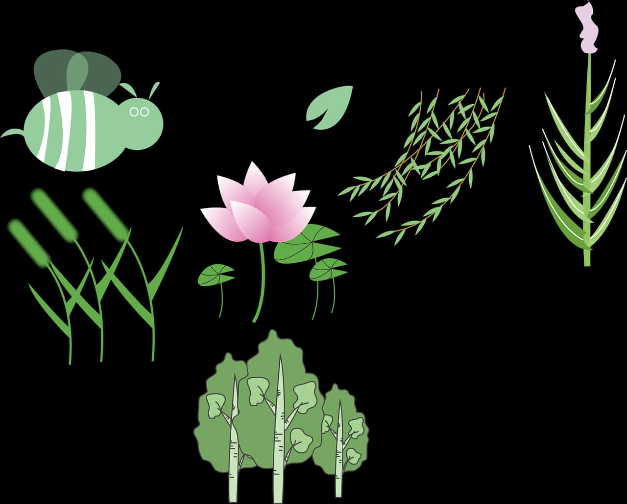 Lotusand Nature Vector Illustration PNG Image