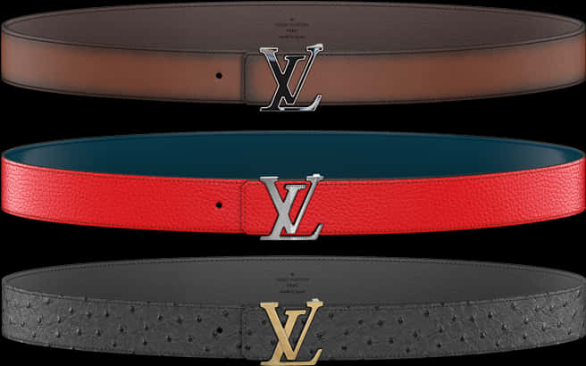 Louis Vuitton Designer Belts Collection PNG Image