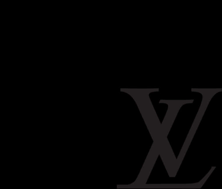 Louis Vuitton Logo Black Background PNG Image