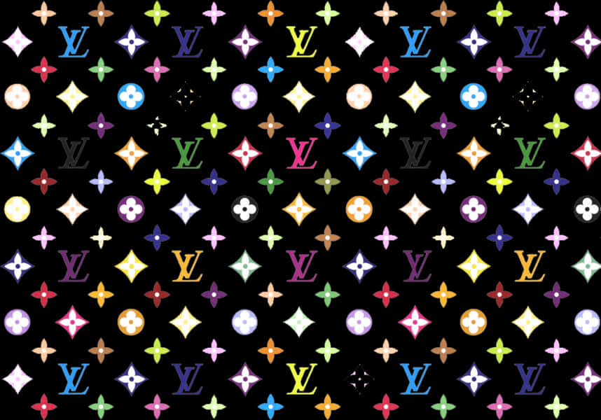 Louis Vuitton Multicolor Monogram Pattern PNG Image