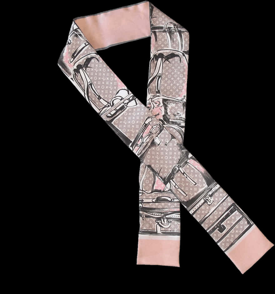 Louis Vuitton Pinkand Grey Scarf PNG Image