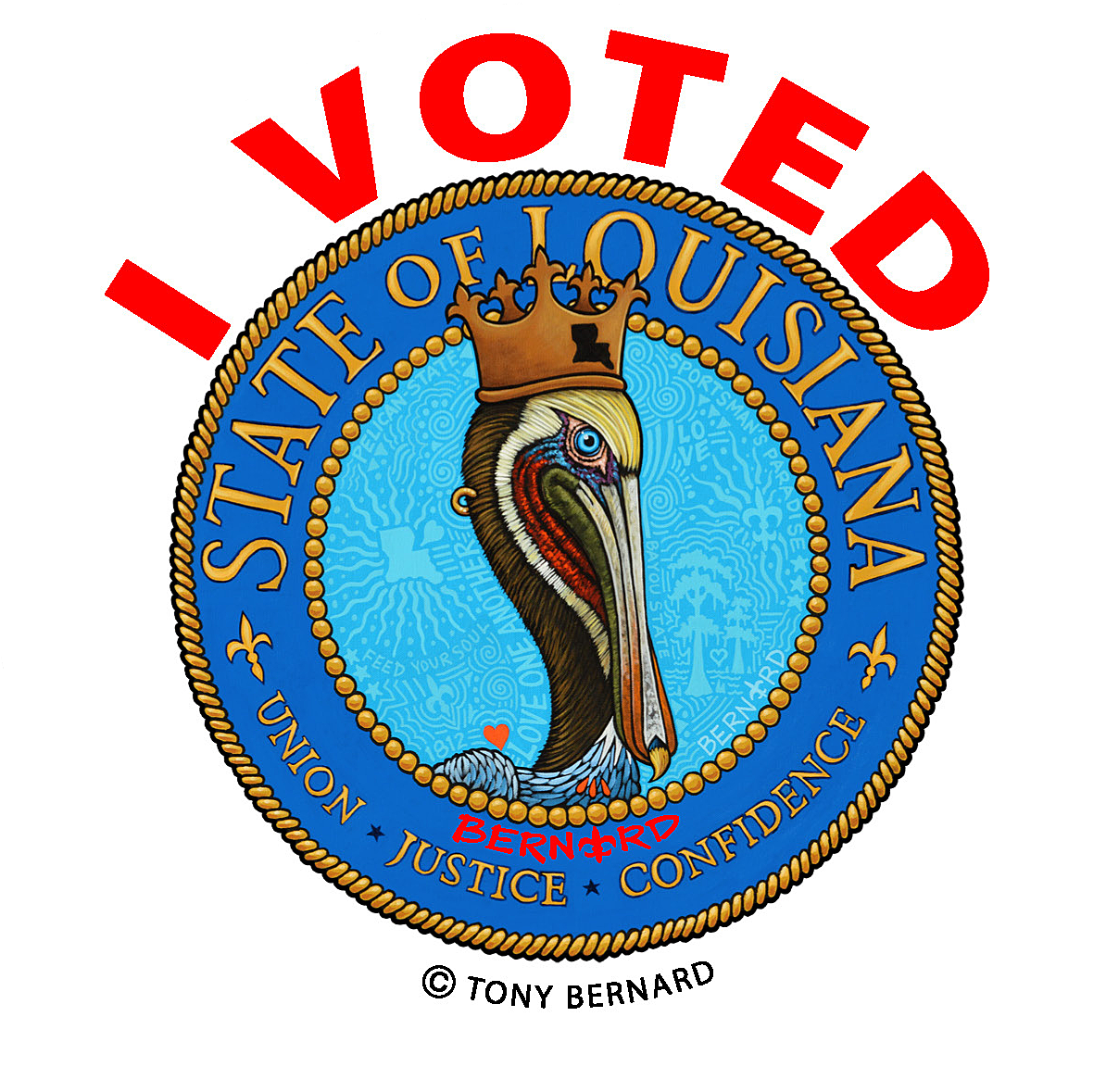 Louisiana I Voted Sticker PNG Image