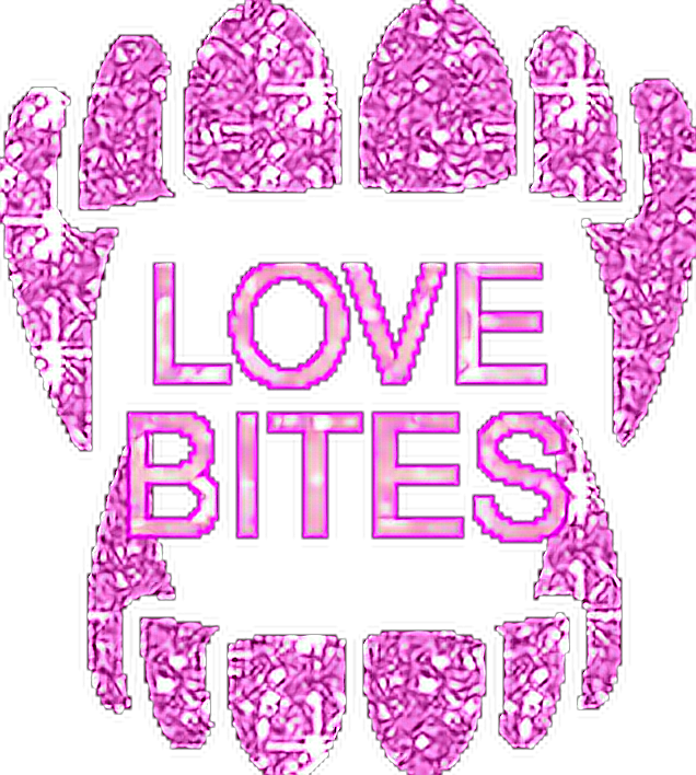 Love Bites Vampire Teeth Graphic PNG Image