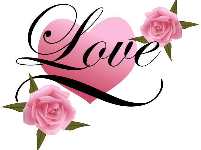 Love Heartand Roses Graphic PNG Image