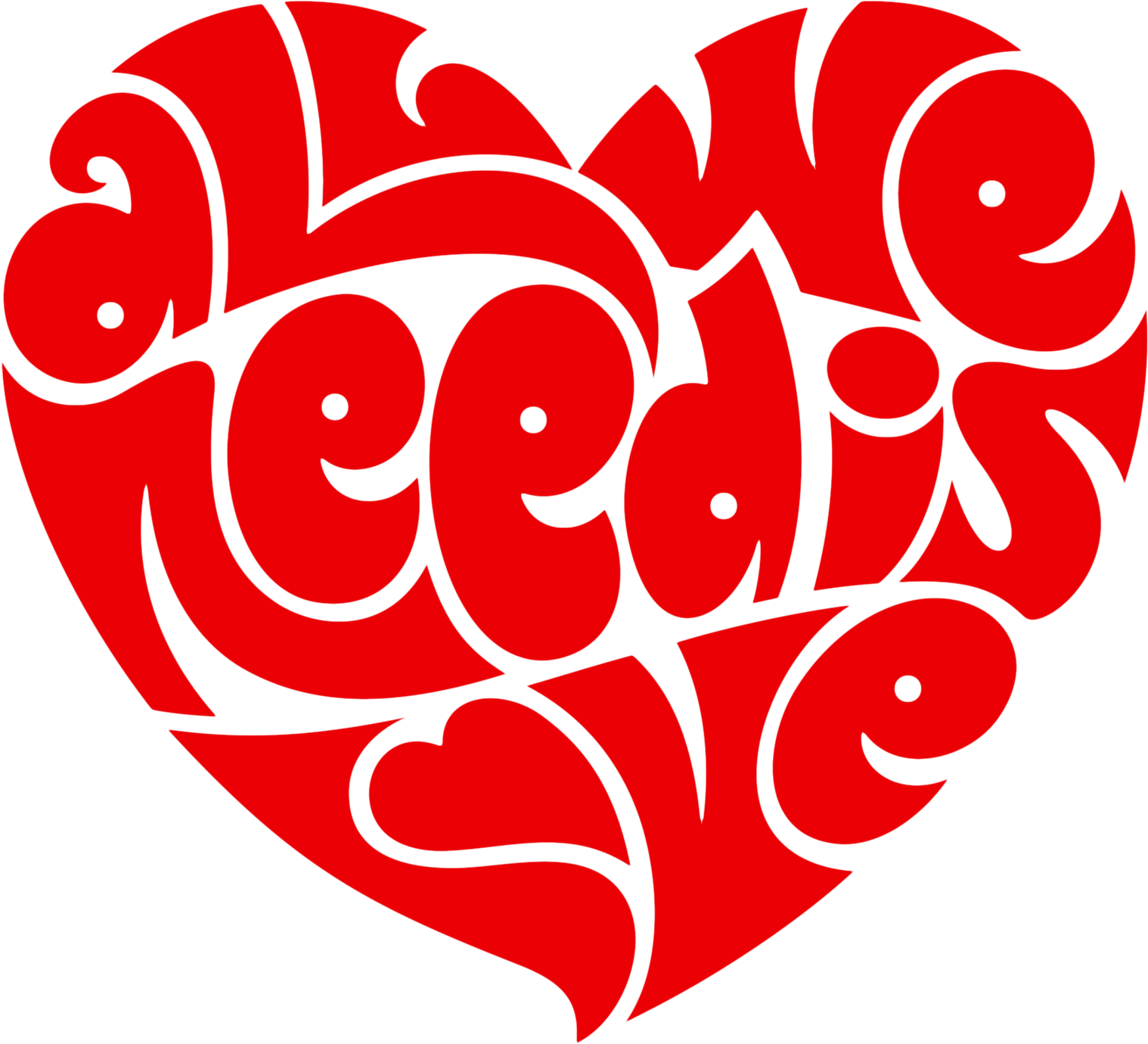 Love Needs Is Typography Heart PNG Image