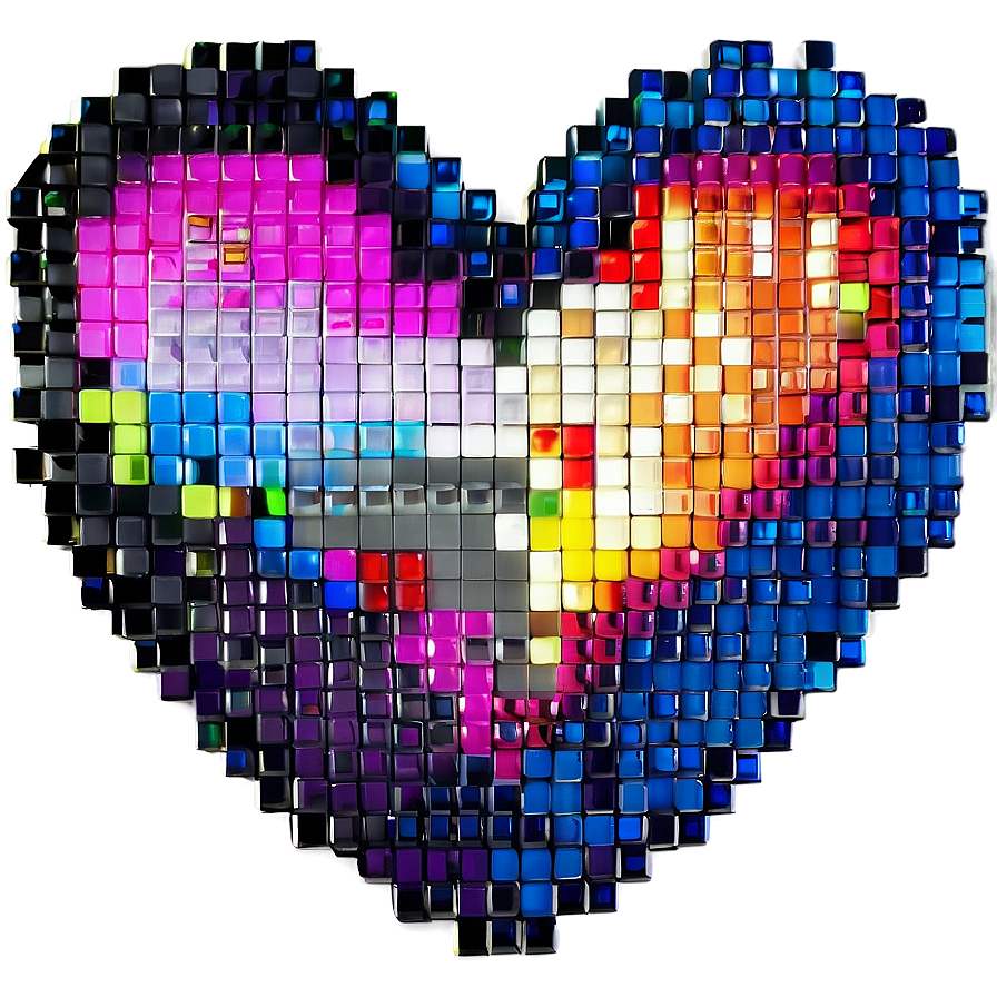 Love Pixel Heart Png Aqk PNG Image