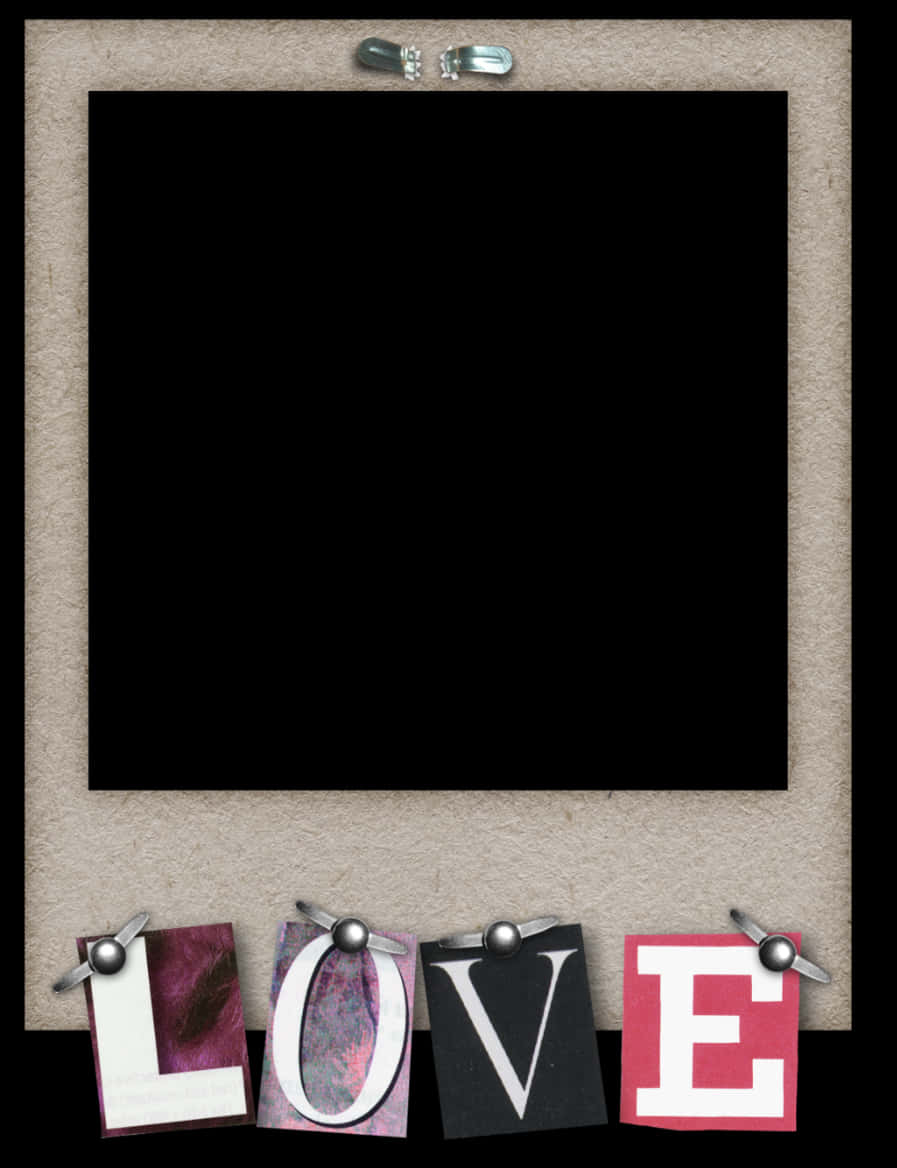 Love Polaroid Frame Template PNG Image