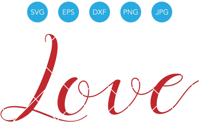 Love Word Art File Formats PNG Image
