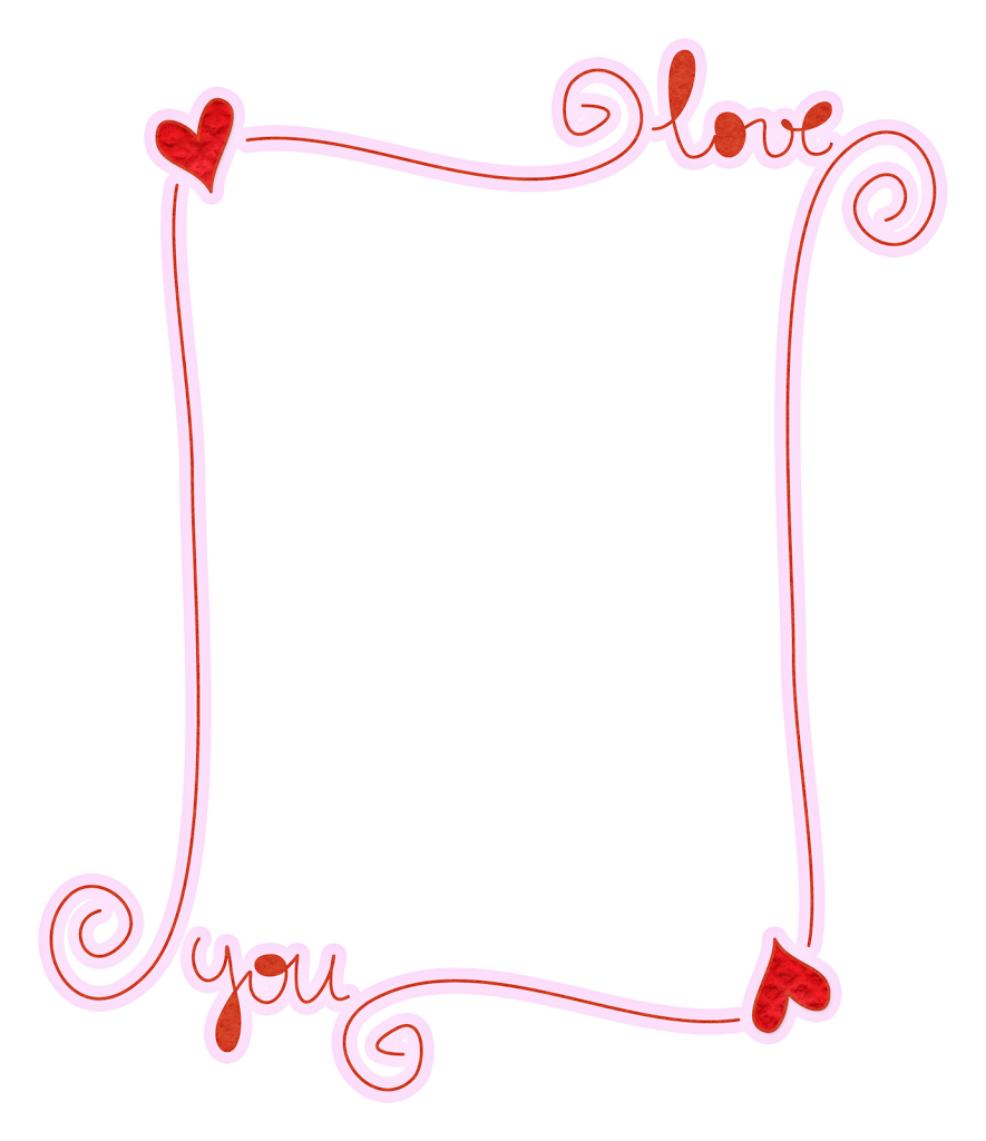 Love You Frame Graphic PNG Image