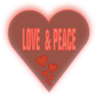 Loveand Peace Heart Graphic PNG Image