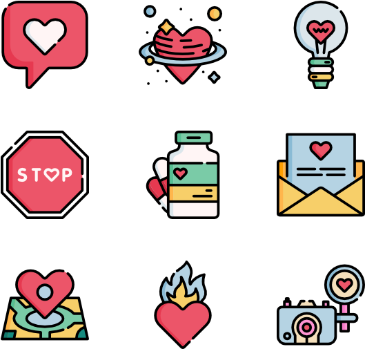 Loveand Relationship Icons Set PNG Image