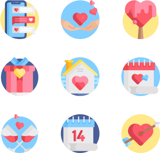 Loveand Relationship Icons Set PNG Image