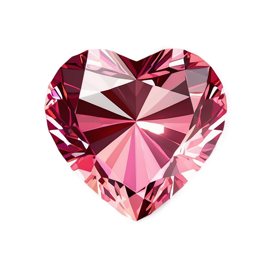 Lovely Pink Diamond Heart Icon Png Ans PNG Image