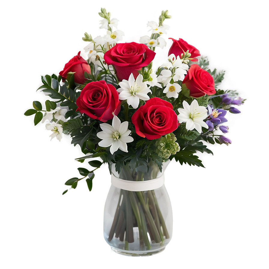 Lovely Valentine's Day Flower Bouquet Png Wrv PNG Image