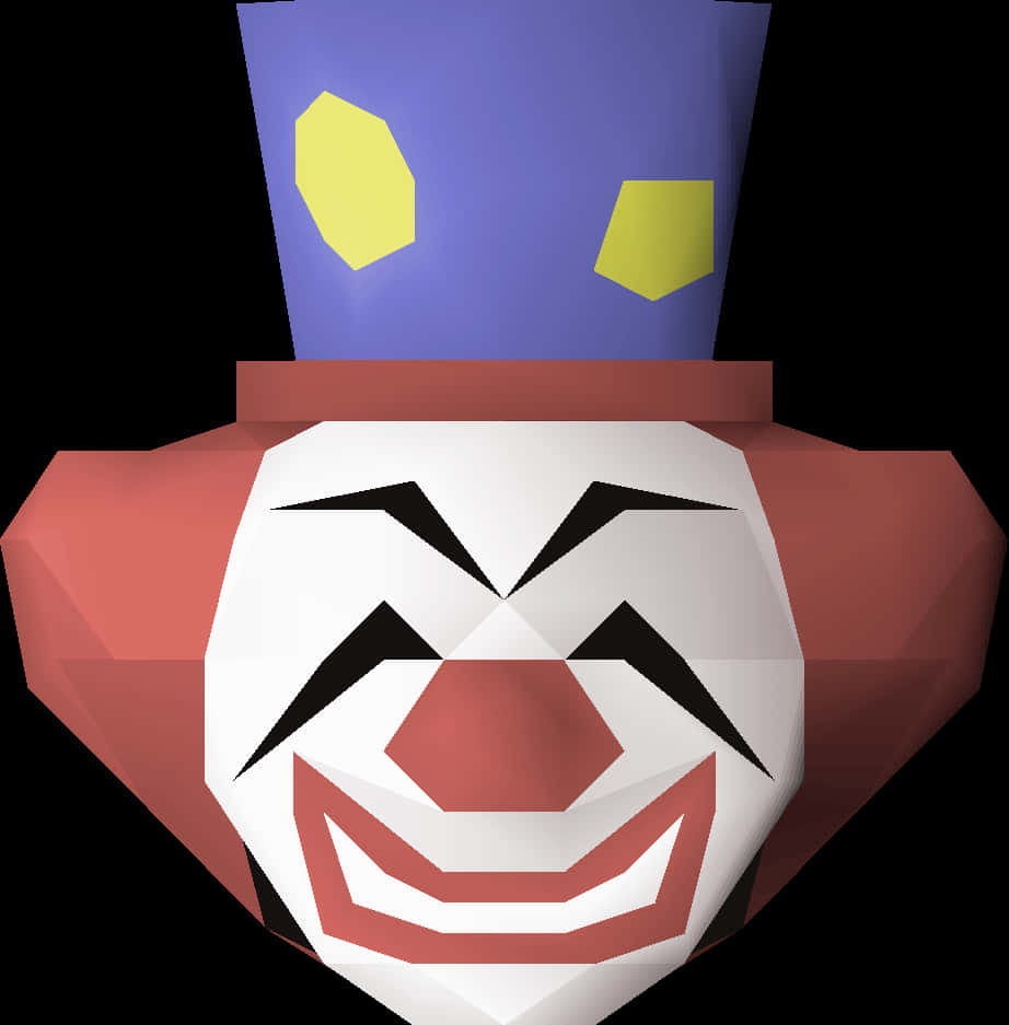 Low Poly Clown Face Graphic PNG Image