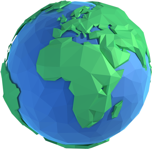 Low Poly Style Earth Model.png PNG Image