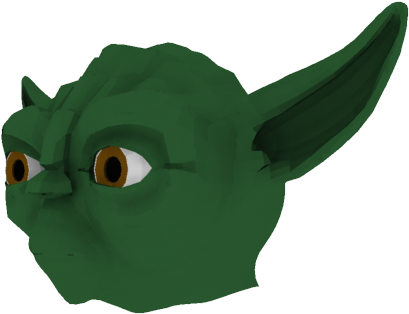 Low Poly Yoda Model PNG Image