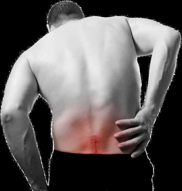 Lower Back Pain Representation PNG Image