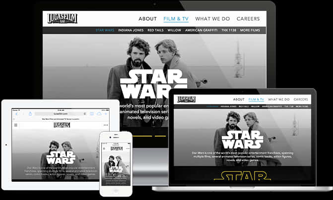 Lucasfilm Responsive Website Design PNG Image