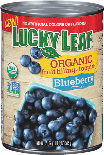 Lucky Leaf Organic Blueberry Filling Can PNG Image