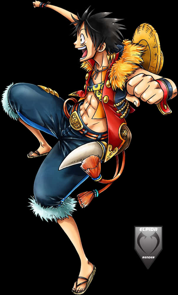 Luffy_ One_ Piece_ Animated_ Character PNG Image