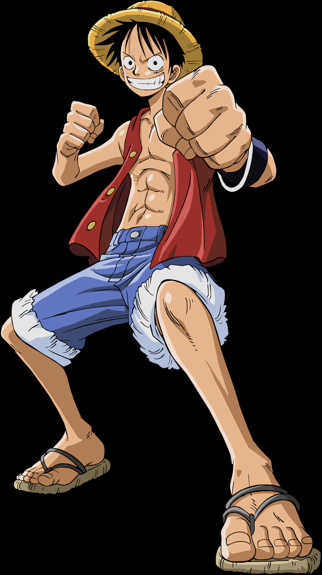 Luffy Readyfor Action One Piece PNG Image