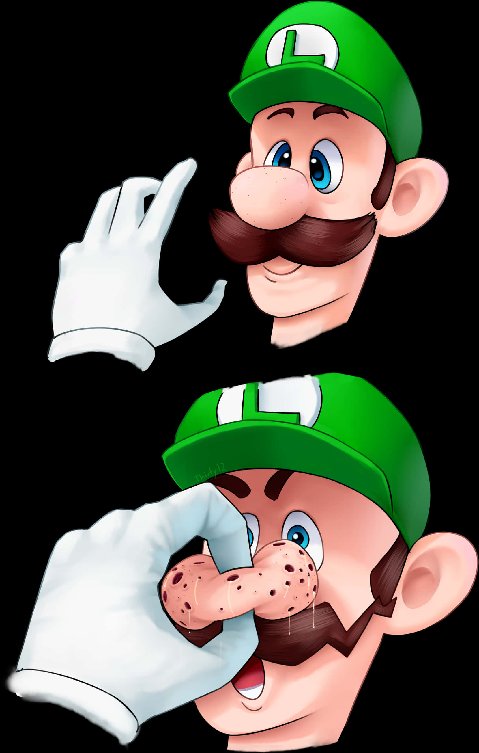 Luigi Expressionsand Gestures PNG Image