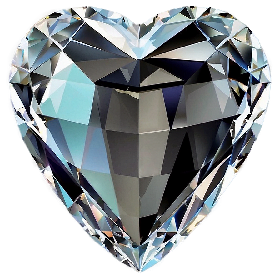 Luminous Diamond Heart Graphic Png 06262024 PNG Image