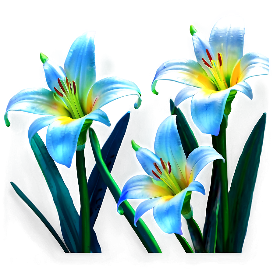 Luminous Lilies Night Scene Png 06282024 PNG Image