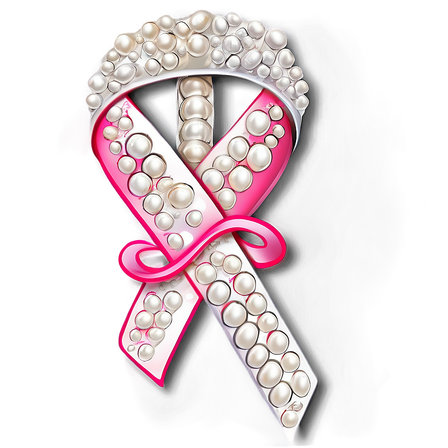 Lung Cancer Ribbon And Pearls Png 73 PNG Image